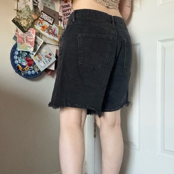 All Saints Black Denim Shorts Medium - Picture 2 of 4